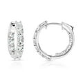 thumbnail image 3 of Lab Created Gemstone Huggie Hoop Earrings in Sterling Silver, 3 of 6