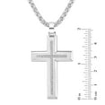 thumbnail image 3 of .20 CT. T.W. Round Cut Diamond Cross Pendant Necklace in Stainless Steel, 3 of 5
