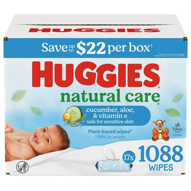 Huggies Natural Care Baby Wipes, Cucumber and Green Tea, 17 pk