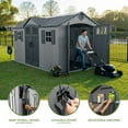 thumbnail image 4 of Lifetime 15' x 8' Dual Entry Outdoor Storage Shed, Gray, 4 of 12