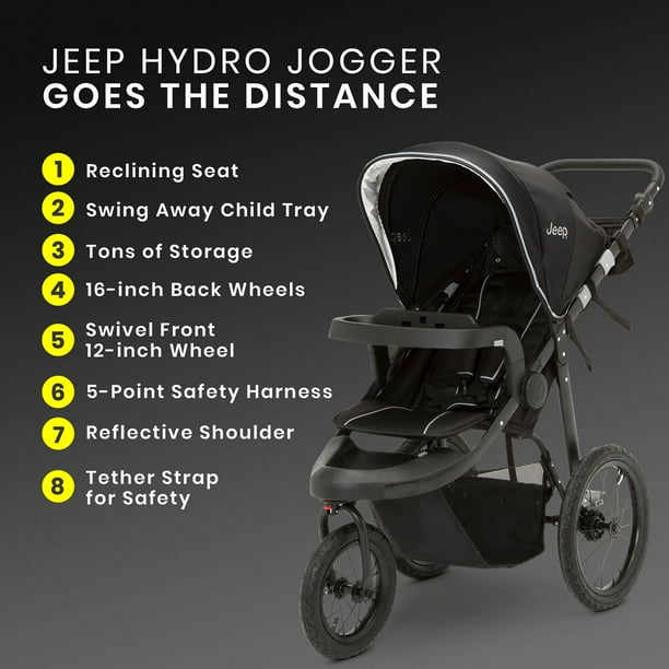 Jeep Hydro Sport Plus Jogging Stroller, Black - Samsclub.com