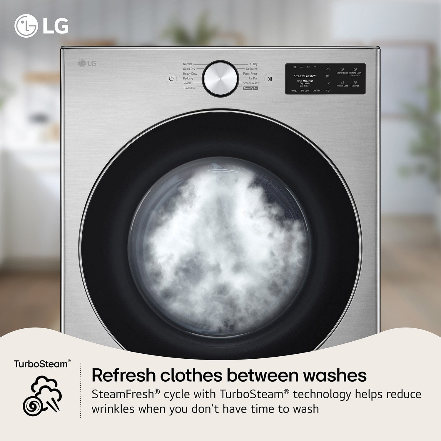 LG 7.4 cu. ft. Ultra Large Capacity Electric Dryer with AI Sensor
