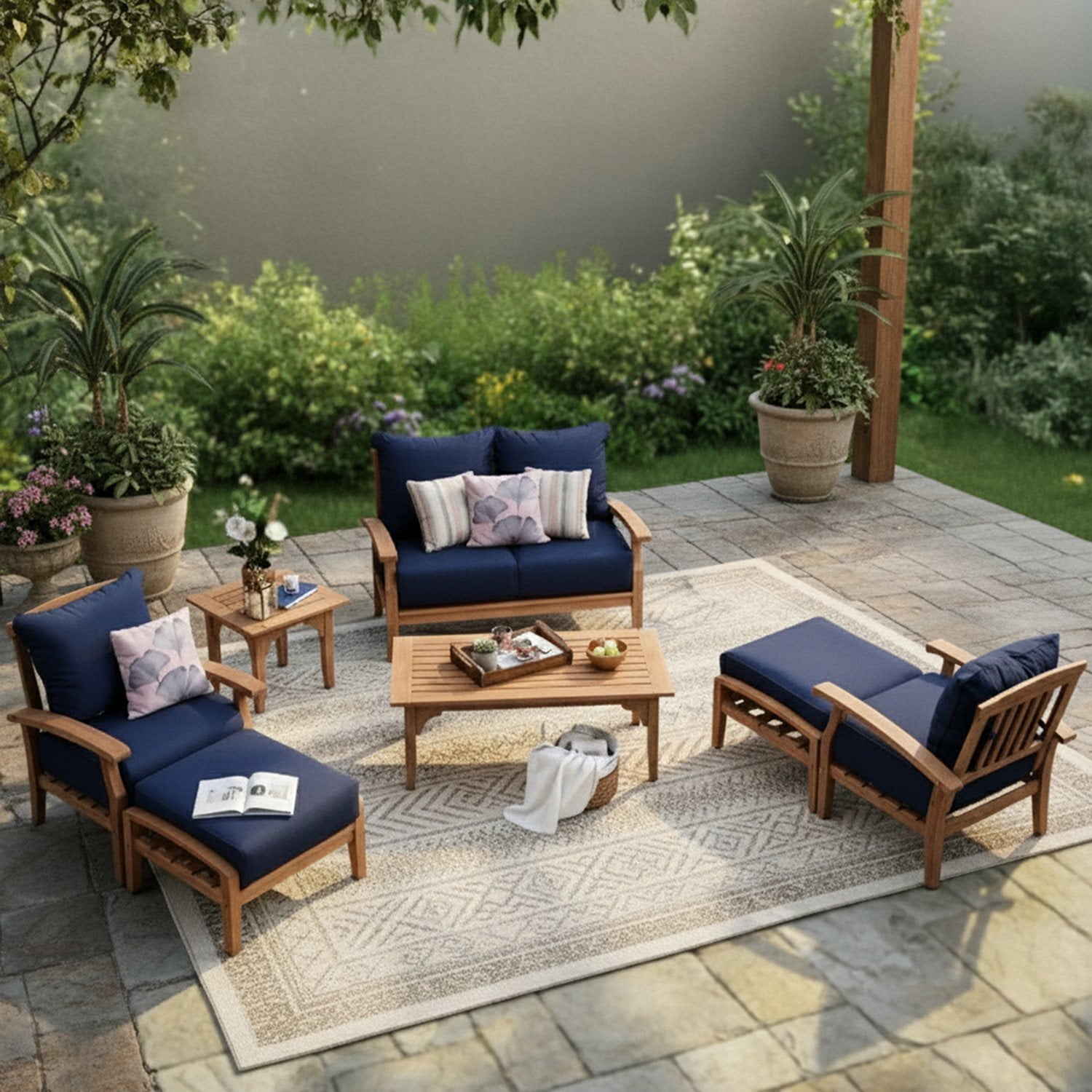 Sonoma Teak Deep Seating Patio Set - Thumbnail 3