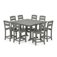 thumbnail image 2 of POLYWOOD Gulf Shores Farmhouse Trestle Counter Side Chair Set, 9pc, 2 of 9