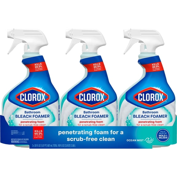 Clorox Bathroom Bleach Foamer, Ocean Mist, 3 ct., 90 fl. oz.