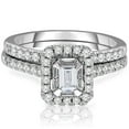 thumbnail image 1 of 0.95 CT. T.W. Baguette Cut Halo Diamond Ring in 14K Gold, 1 of 7