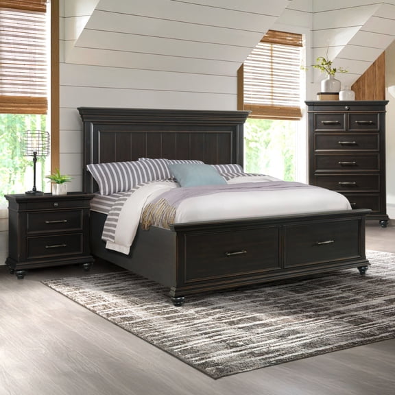 Society Den Brooks Poplar Wood Platform Storage Bedroom Set, Assorted Sizes and Sets