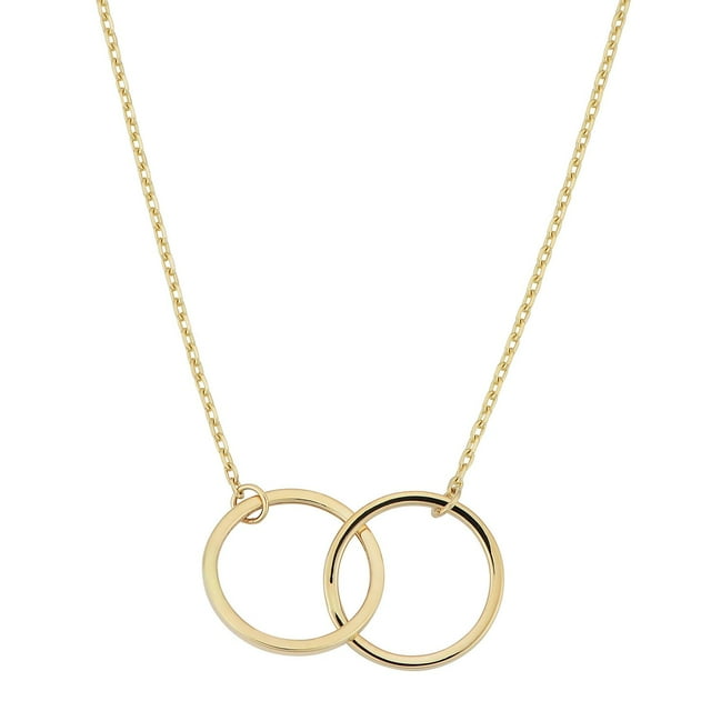 Double Circle Pendant Necklace in 14K Gold