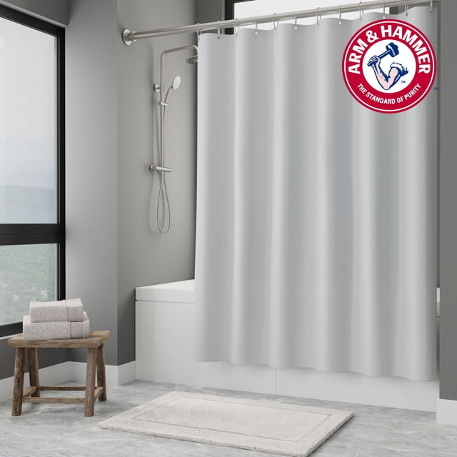 Arm & Hammer™ Waterproof Fabric Shower Curtain/Liner, 70"x72"