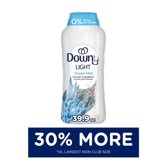 Downy Light Laundry In-Wash Scent Booster Beads, Ocean Mist Scent, 39.9 oz