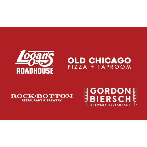 Old Chicago, Logan's Roadhouse, Rock Bottom, Gordon Biersch $100 Gift Card  Multi-Pack, 4 x $25