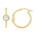 thumbnail image 2 of Round Bezel Set Hoop Earring in 14K Gold, 2 of 3