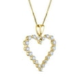 thumbnail image 2 of Round Cut Heart Diamond Pendant Necklace in 14K Gold, 2 of 8