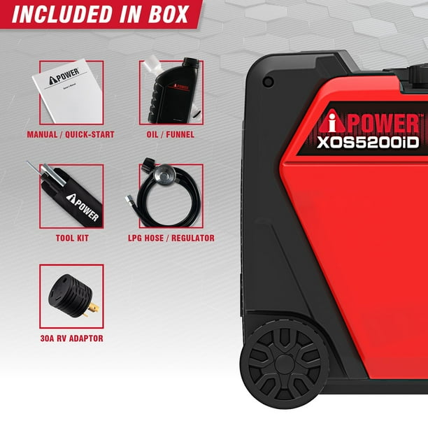 5,200 / 4,200 Watt AiPower Dual Fuel Inverter Generator With 224cc