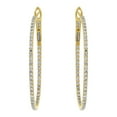 thumbnail image 1 of 1.00 CT. T.W. Round Cut Diamond Oval Hoop Earrings in 14K Gold, 1 of 6