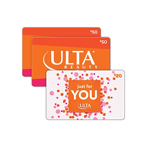 Ulta Beauty $100 Email Delivery Gift Card Multi-Pack, 2 x $50 +$20 Bonus Gift ($120 Value)
