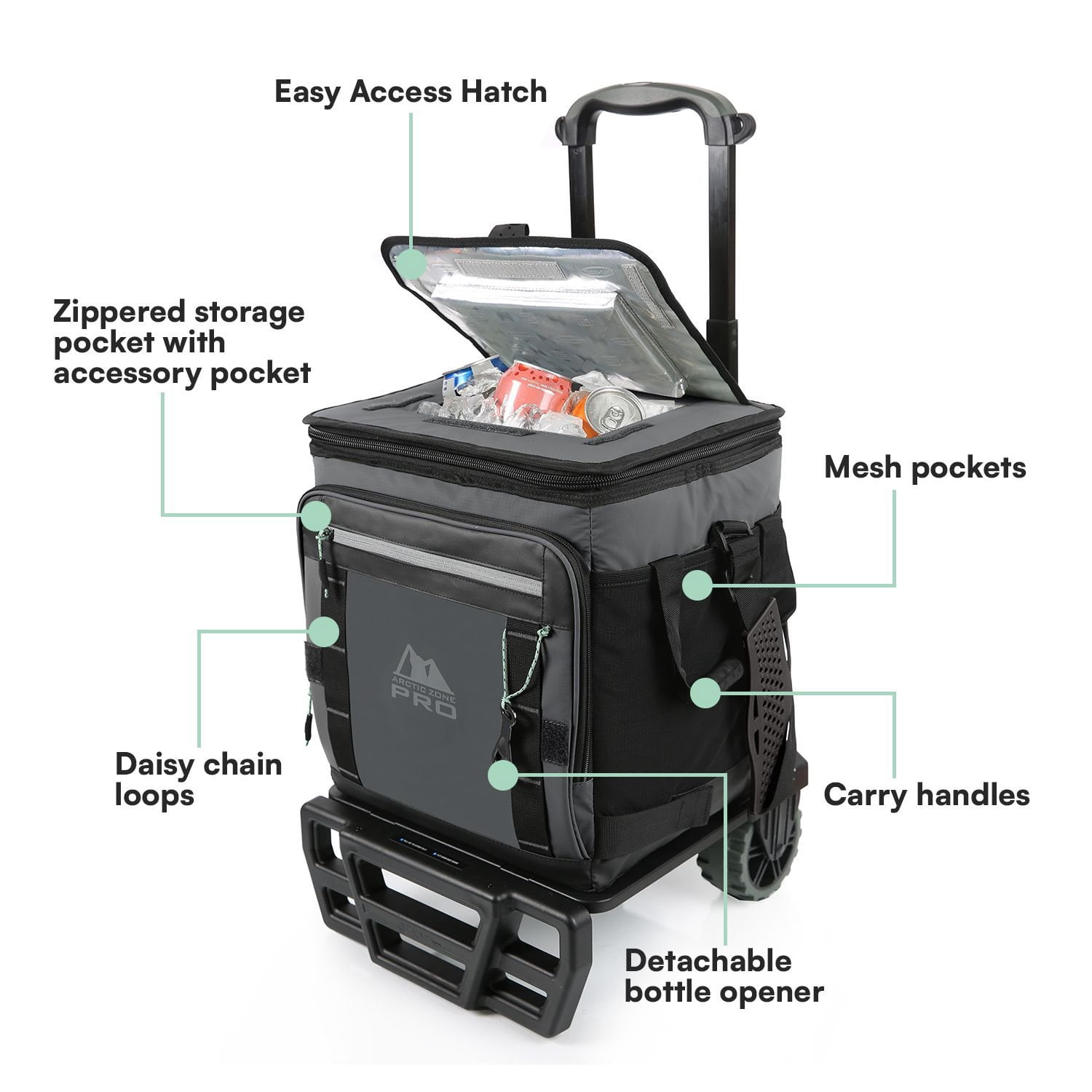 Arctic Zone PRO 50 Can Wheeled Cooler with Cart - Samsclub.com
