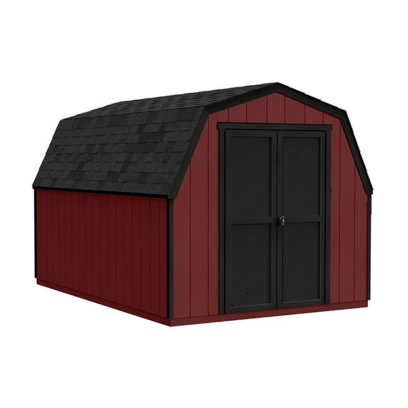 Handy Home Products Barn 8' x 12' Outdoor Wooden Shed, Choose Installation