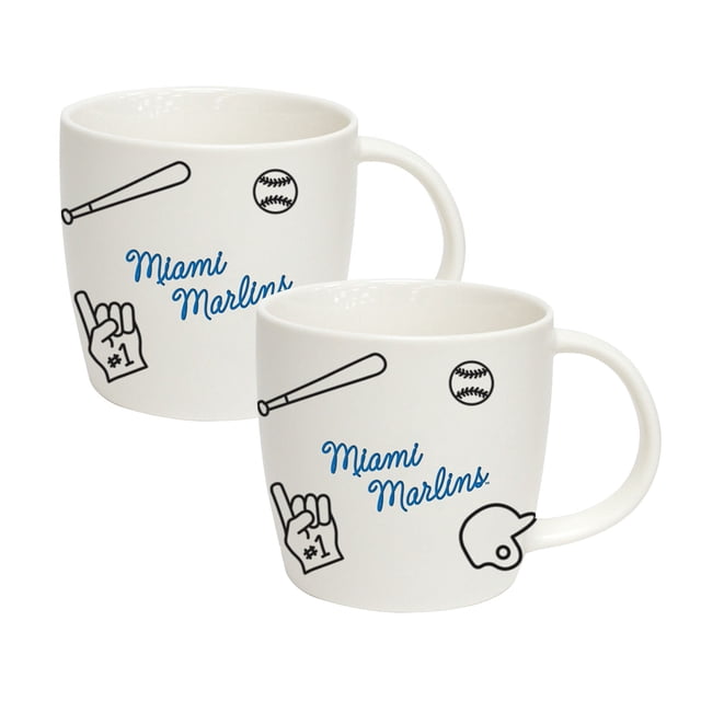 Logo Brands Miami Marlins 18oz Playmaker Mug Bundle