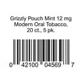 thumbnail image 1 of Grizzly Mint 12mg Tobacco Pouches, 0.38 oz., 5 pk., 1 of 1