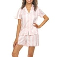 thumbnail image 2 of Flora by Flora Nikrooz Ladies Satin Notch Collar PJ Set, 2 of 8