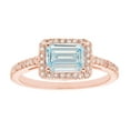 thumbnail image 1 of Emerald Cut Gemstone & 0.23 Halo Diamond Ring in 14K Gold, 1 of 4