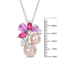thumbnail image 3 of 7-9mm Round Freshwater Cultured Pearl & Gemstone Pendant Necklace in Sterling Silver, 3 of 5