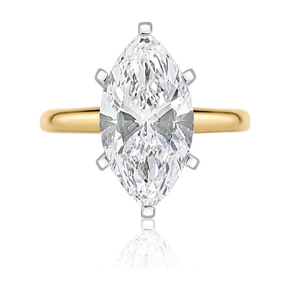 Lab Created Marquise Cut Solitaire Diamond Ring