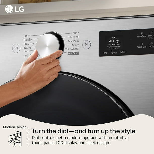 LG 7.4 cu. ft. Ultra Large Capacity Electric Dryer with AI Sensor