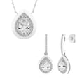 thumbnail image 1 of Multiple Cut Lab White Sapphire Pendant and Earring Set in Sterling Silver, 1 of 9