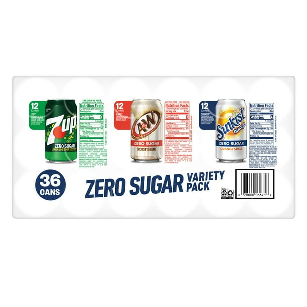 7UP Sunkist and A&W Zero Sugar Soda Variety Pack 12 fl. oz., 36 pk