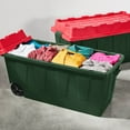 thumbnail image 5 of Member's Mark 64 Gallon Heavy-Duty Red & Green Wheeled Latch Storage Tote, 21.1" D x 46.5" W x 23.2" H, 5 of 6