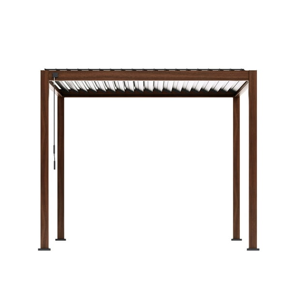 Mirador Takasho Acacia Finish Louvered Pergola, Choose Size