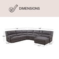 thumbnail image 4 of Fletcher 6-Piece Fabric Reclining Sectional, Gray, 4 of 10