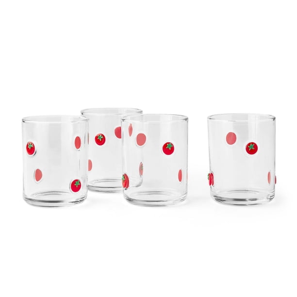 Member's Mark Icon Drinking Glasses, 4-Pack - Tomato:- Tomato