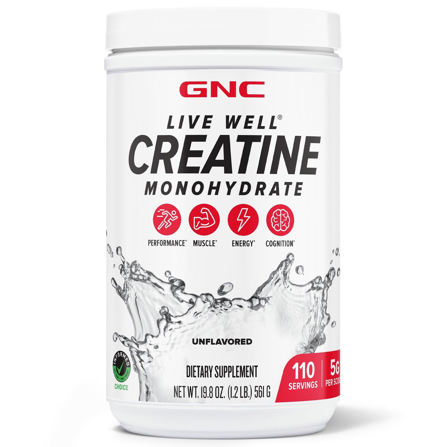 GNC Live Well Creatine Monohydrate, 1.2 lbs