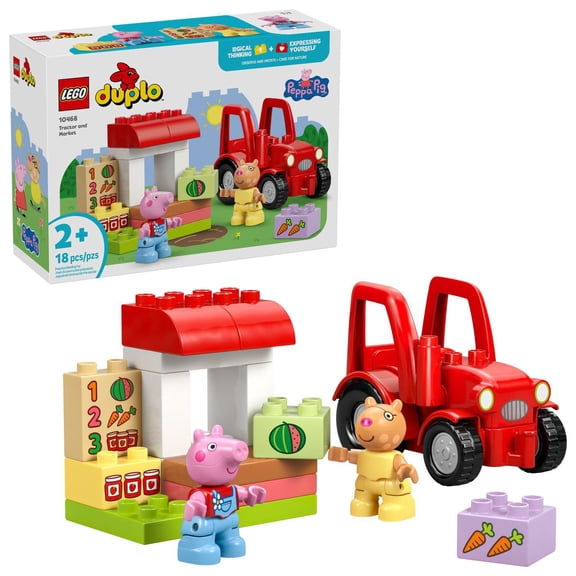 LEGO DUPLO Peppa Pig Tractor and Market Toy, 18 pc.