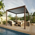 thumbnail image 2 of Mirador Takasho Acacia Finish Louvered Pergola, Choose Size, 2 of 8