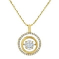 thumbnail image 1 of 0.50 CT. T.W. Double Circle Dancing Diamond Pendant Necklace in 14K Gold, 1 of 7
