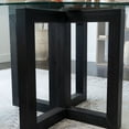 thumbnail image 5 of Sylvie Glass Top Dining Table with Wood Base, 5 of 6