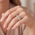 thumbnail image 4 of Lab Created Oval Cut Gemstone and .18 CTTW Diamond Stack Ring in 14K Gold, 4 of 4