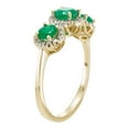 thumbnail image 4 of Round Cut 3 Stone Gemstone and 0.19 CT. T.W. Halo Diamond Ring in 14K Gold, 4 of 5