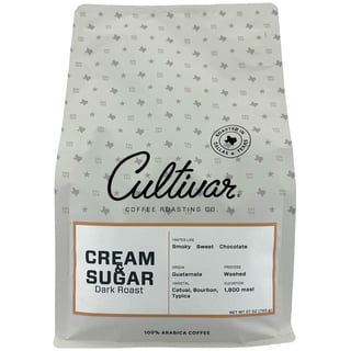 Cultivar Coffee Dark Roast Whole Bean, Cream & Sugar, 27 oz.