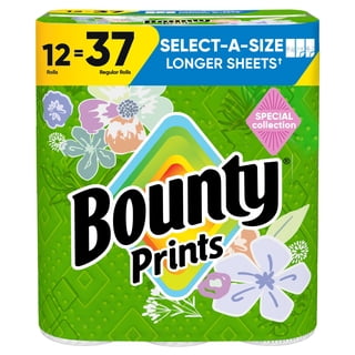 Bounty Prints Select-A-Size 2-Ply Paper Towels, 12 Rolls, 128 sheets/roll