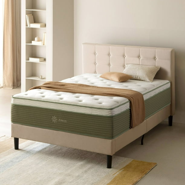 ZINUS Night Therapy 14” Cooling Hybrid Mattress Set With