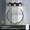 thumbnail image 6 of Cedar Hill 3-Light LED Bathroom Vanity Light, Matte Black, 6 of 8