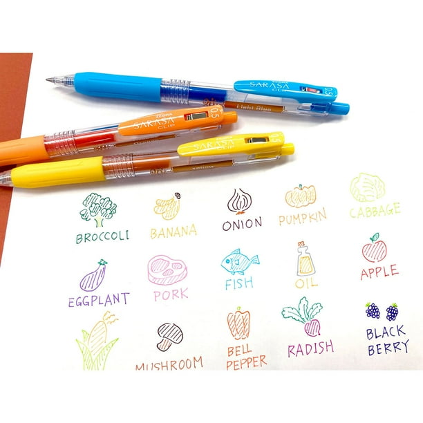 Zebra Pen Sarasa Clip Gel Retractable Pens, Fine Point 0.5mm