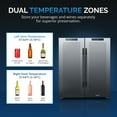 thumbnail image 4 of Newair Shadow Series Wine Cooler 18 Bottles & 59 Cans Dual Temperature Zones, French Door Mirrored Glass in Black, 4 of 9
