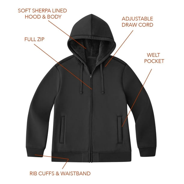 Member's Mark Men's Sherpa Lined Full Zip Hoodie - Samsclub.com