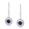 thumbnail image 5 of Round Cut Lab Created Gemstone Dancing Pendant & Earring Set in Sterling Silver, 5 of 8